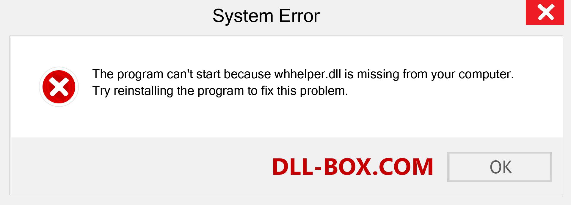  whhelper.dll file is missing?. Download for Windows 7, 8, 10 - Fix  whhelper dll Missing Error on Windows, photos, images